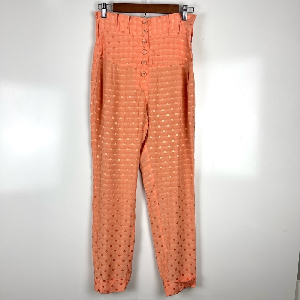 Tularosa Carol High Waist Polka Dot Pants Pale Peach Women's Size S Revolve